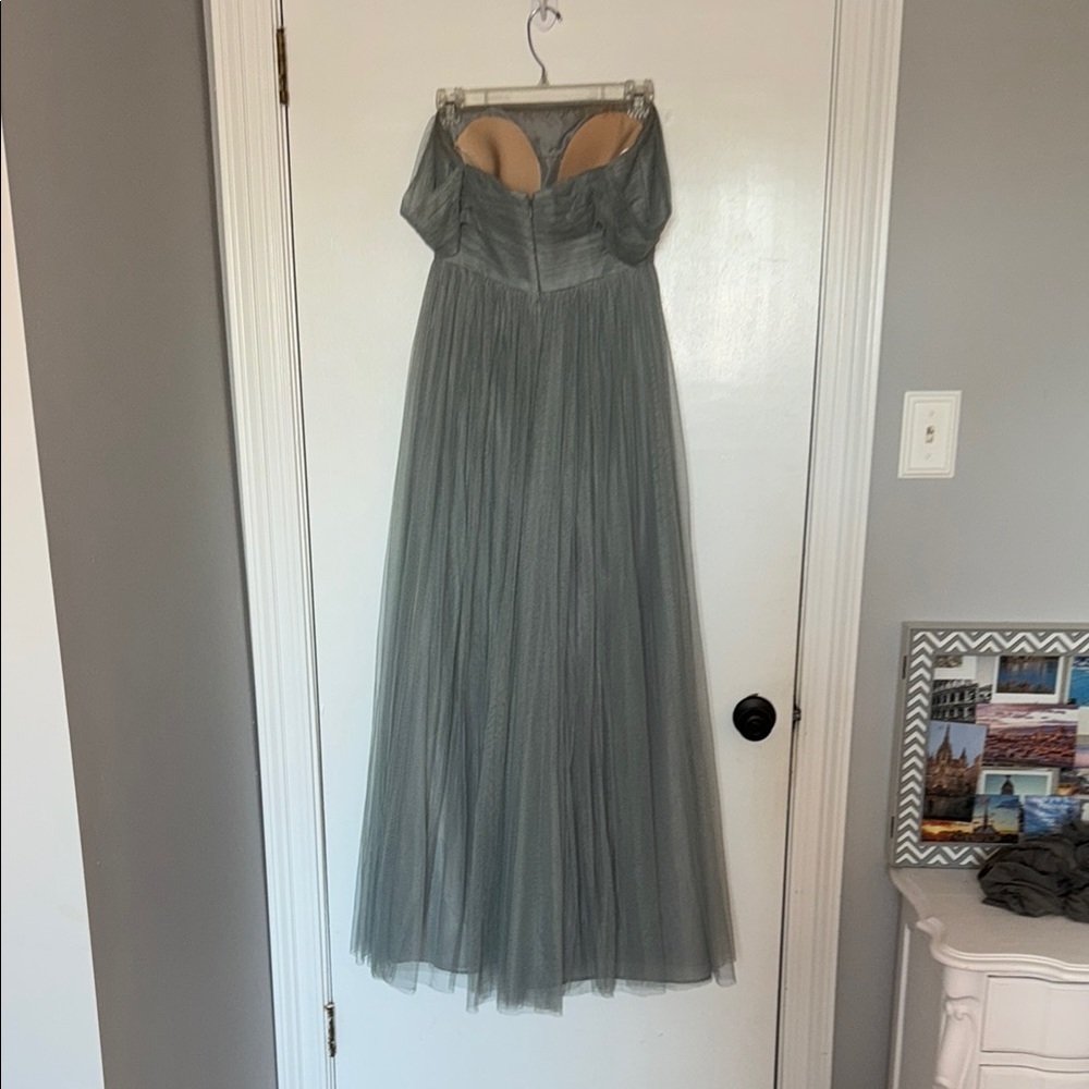 Bella Bridesmaid Dress Size 4 Chiffon Material - Light Blue — image 4 of 5